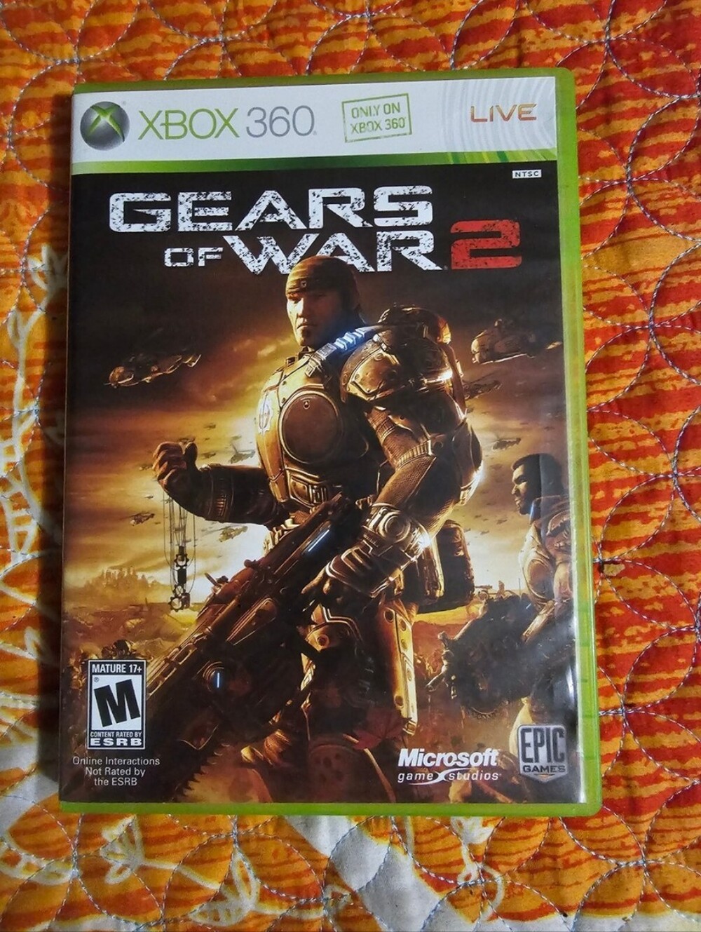 Microsoft Xbox 360 Gears of War 2 Green-Trim Game Case